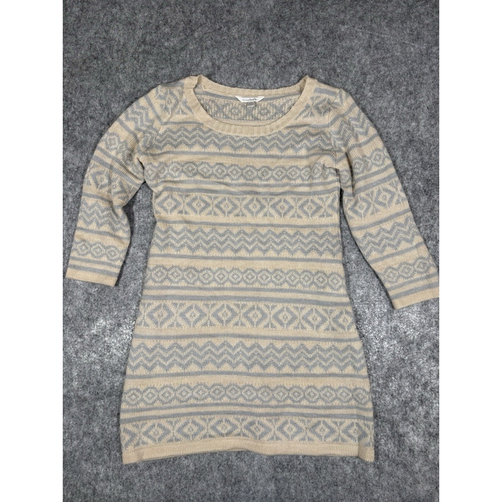 Charming Charlie Women's Sweater Dress Size M Blue Cream